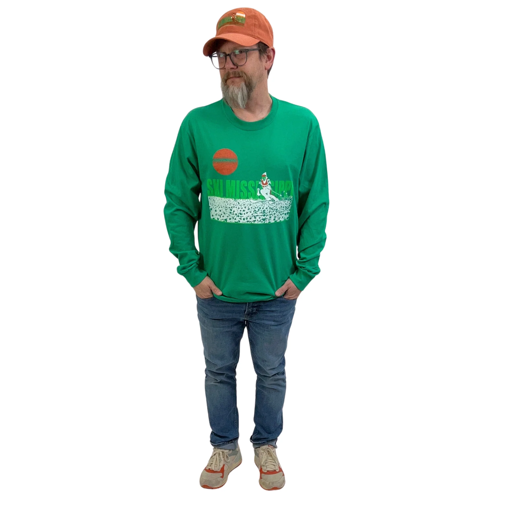 Ski Mississippi Limited Edition Kelly & Forest Green Long Sleeve Tee Shirt - Image 3