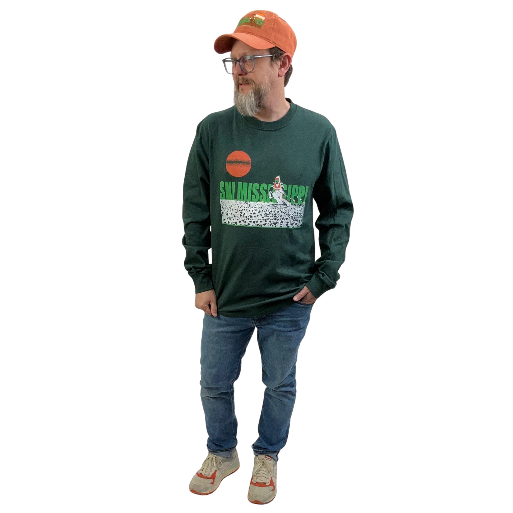 Ski Mississippi Limited Edition Kelly & Forest Green Long Sleeve Tee Shirt - Image 4