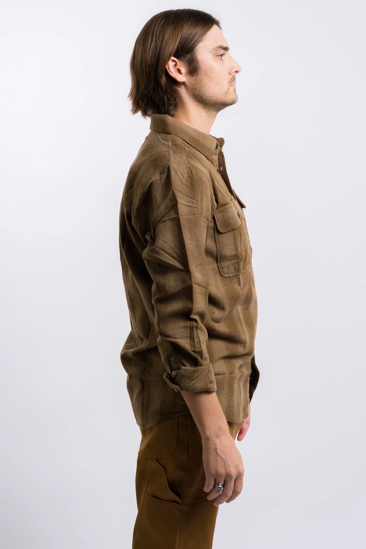 Volcom Shadowstone Long Sleeve Flannel Shirt - Dark Earth - Image 3