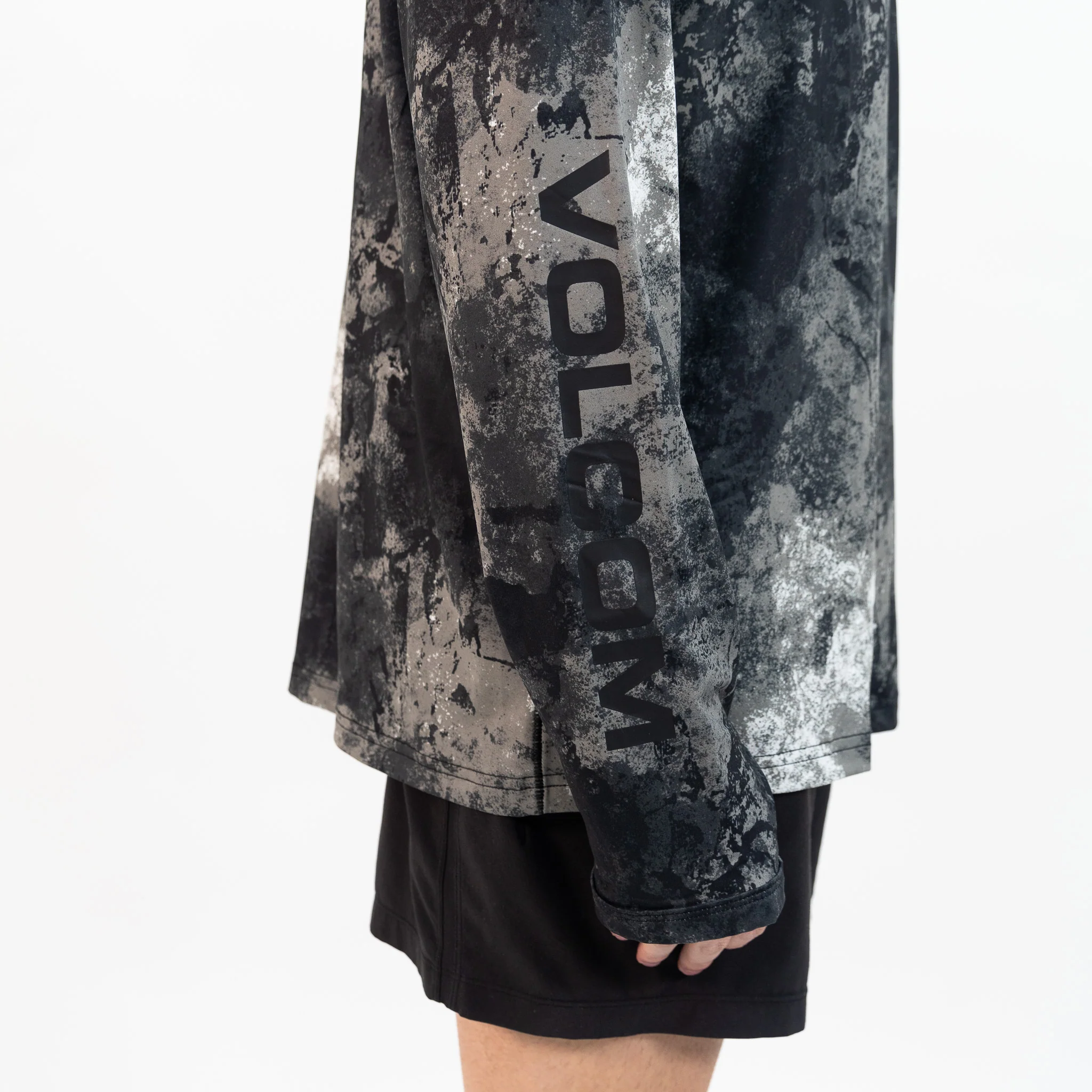 Volcom Surf Vitals Stack Hooded Long Sleeve Shirt - Black - Image 5