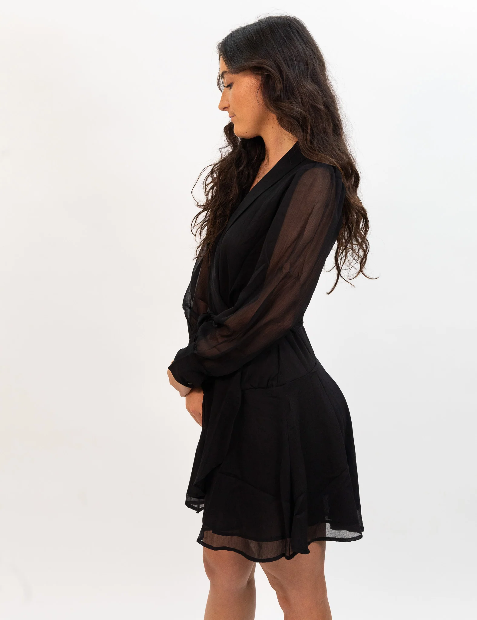 Wild Pony Short Black Wrap Dress - Black - Image 3